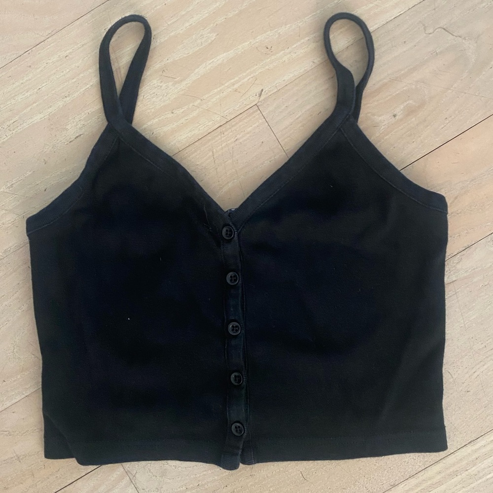 Brandy Melville black button up tank